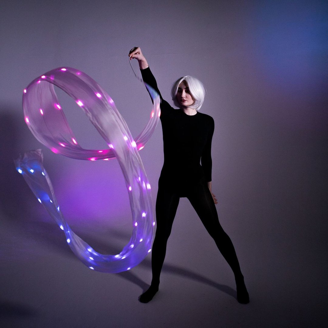 SMART Worship Streamer. LED Wide Silk Ribbon. Dragon Flow. Flow Dance Silk. Flow - 其他 - 丝．绢 白色