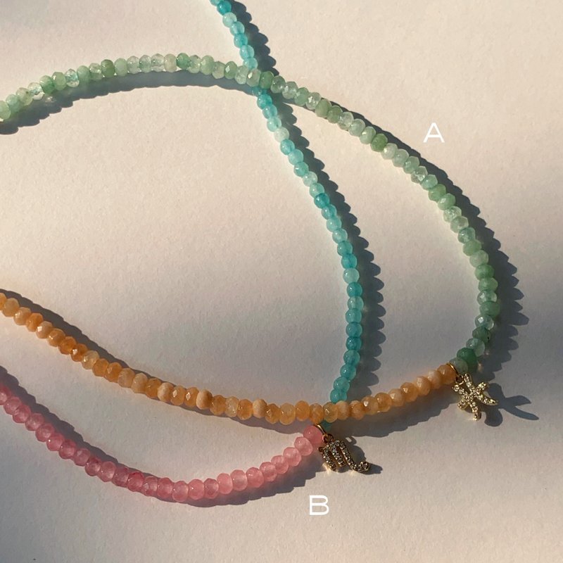 TWO TONE NECKLACE: AGATE - 项链 - 石头 