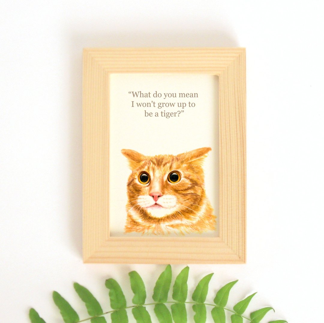猫思猫言喵语小幅迷你装饰画 给猫咪猫奴的礼物 橘猫 狸花猫 - 海报/装饰画/版画 - 纸 多色