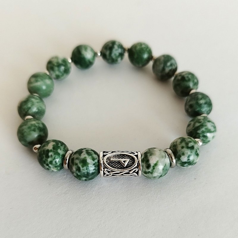 时尚玉石手链 符文护身符饰品 - 手链/手环 - 半宝石 绿色