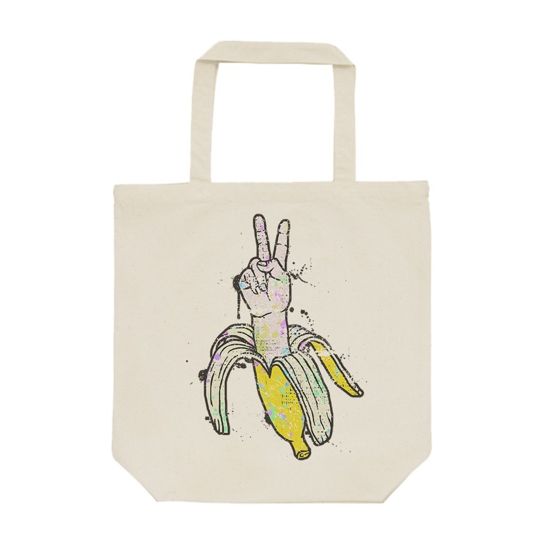 tote bag / Crazy Banana - 手提包/手提袋 - 棉 卡其色