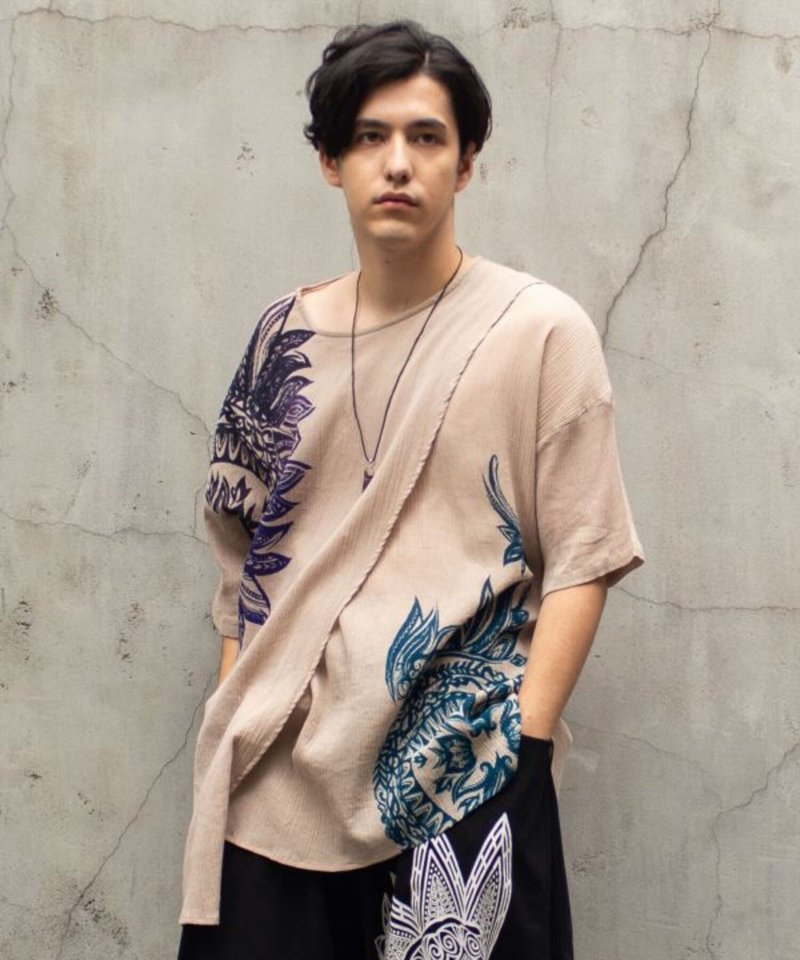 【热门预购】部落渐变图腾绉纱透气上衣 舒适推荐 (4色) IAC-4161 - 男装上衣/T 恤 - 棉．麻 