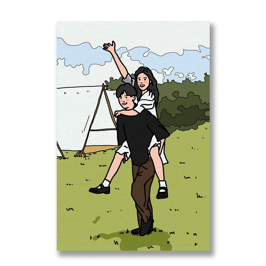 【文艺】逗趣 似颜绘画像/生日/定制贺卡/人像/婚礼/插画/纪念日 - 电子手绘真人画像/绘画/插画 - 其他材质 