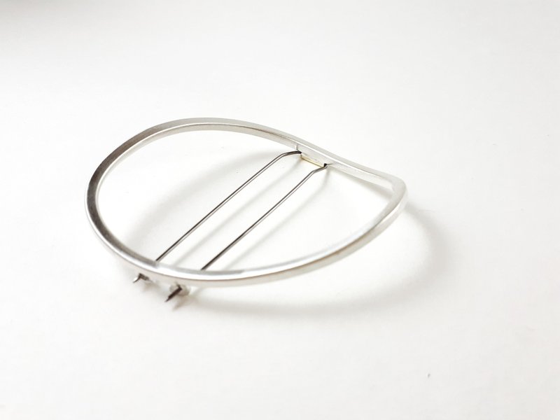 纯银胸针, pebble系列, 自然线条, 设计师手工银饰 - 胸针 - 纯银 银色