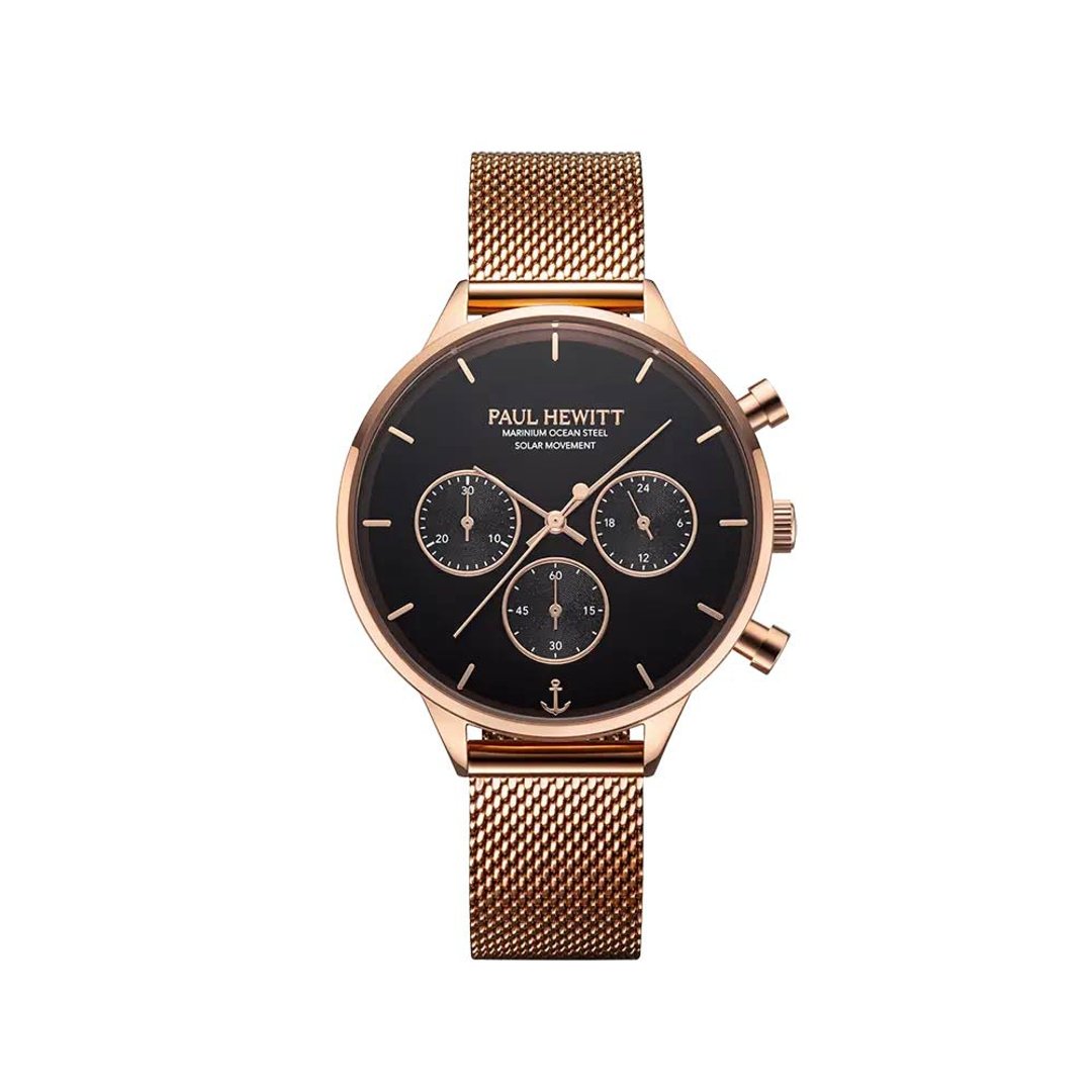 Watch Oceanpulse Line Rose Gold Black Mesh Rose Gold - 对表/情侣表 - 不锈钢 黑色