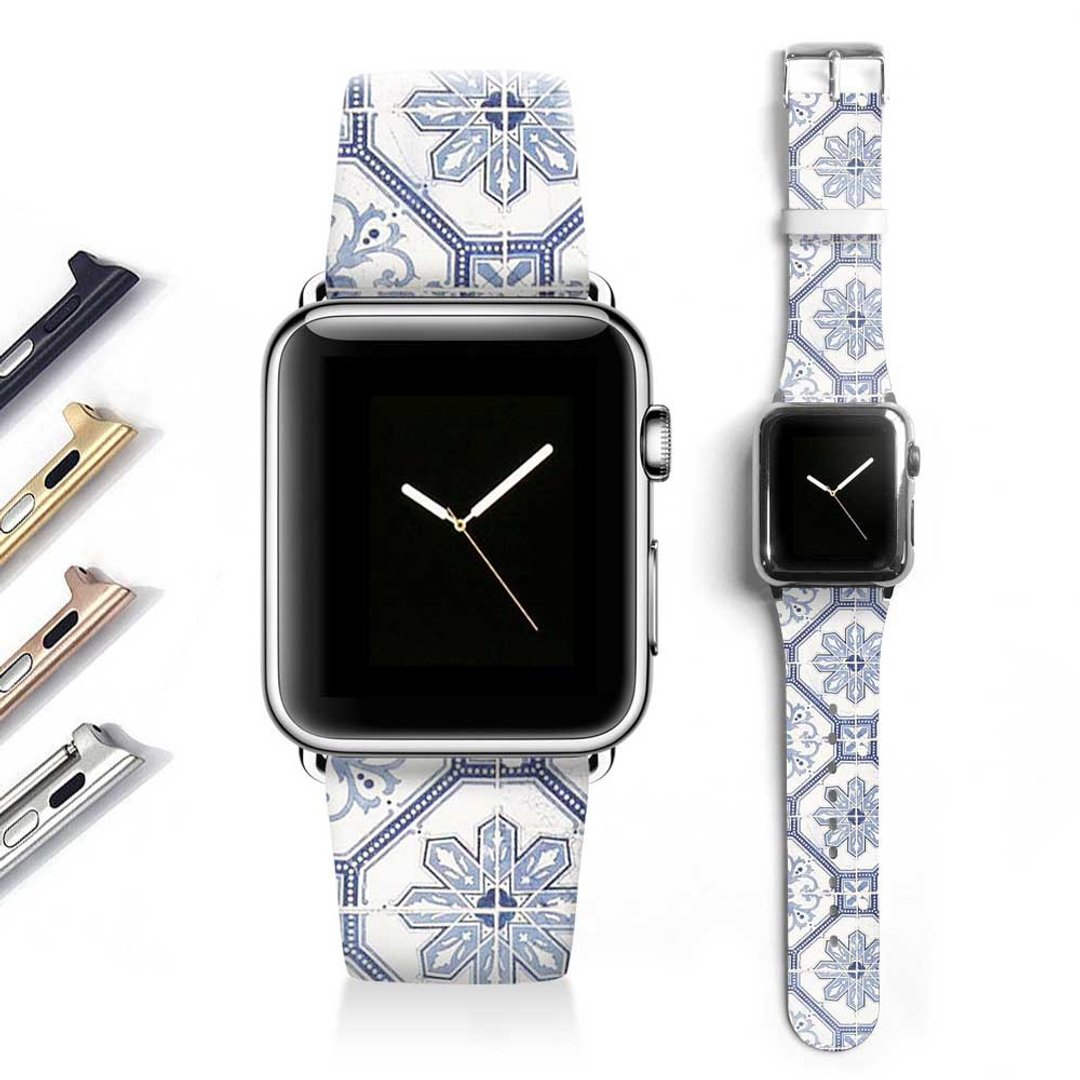 Apple watch band 真皮手表带不锈钢手表扣 38mm 42mm S004 - 表带 - 真皮 多色