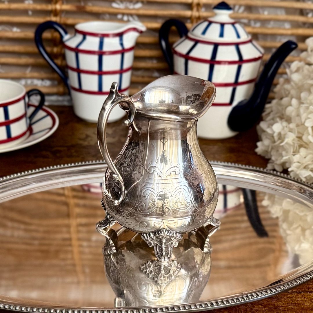 *50294-绝美古董镀银牛奶壶 - 茶具/茶杯 - 银 
