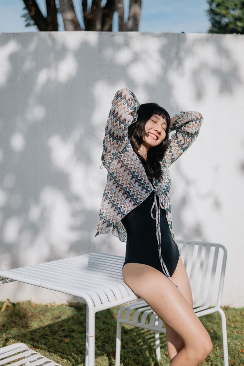 Cara - 针织长袖宽松罩衫 - 女装上衣 - 其他材质 绿色