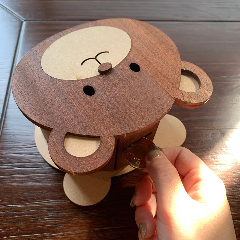 【手作DIY】熊会存 熊熊 存钱筒 手作DIY 礼物 - 木工/竹艺/纸艺 - 木头 咖啡色