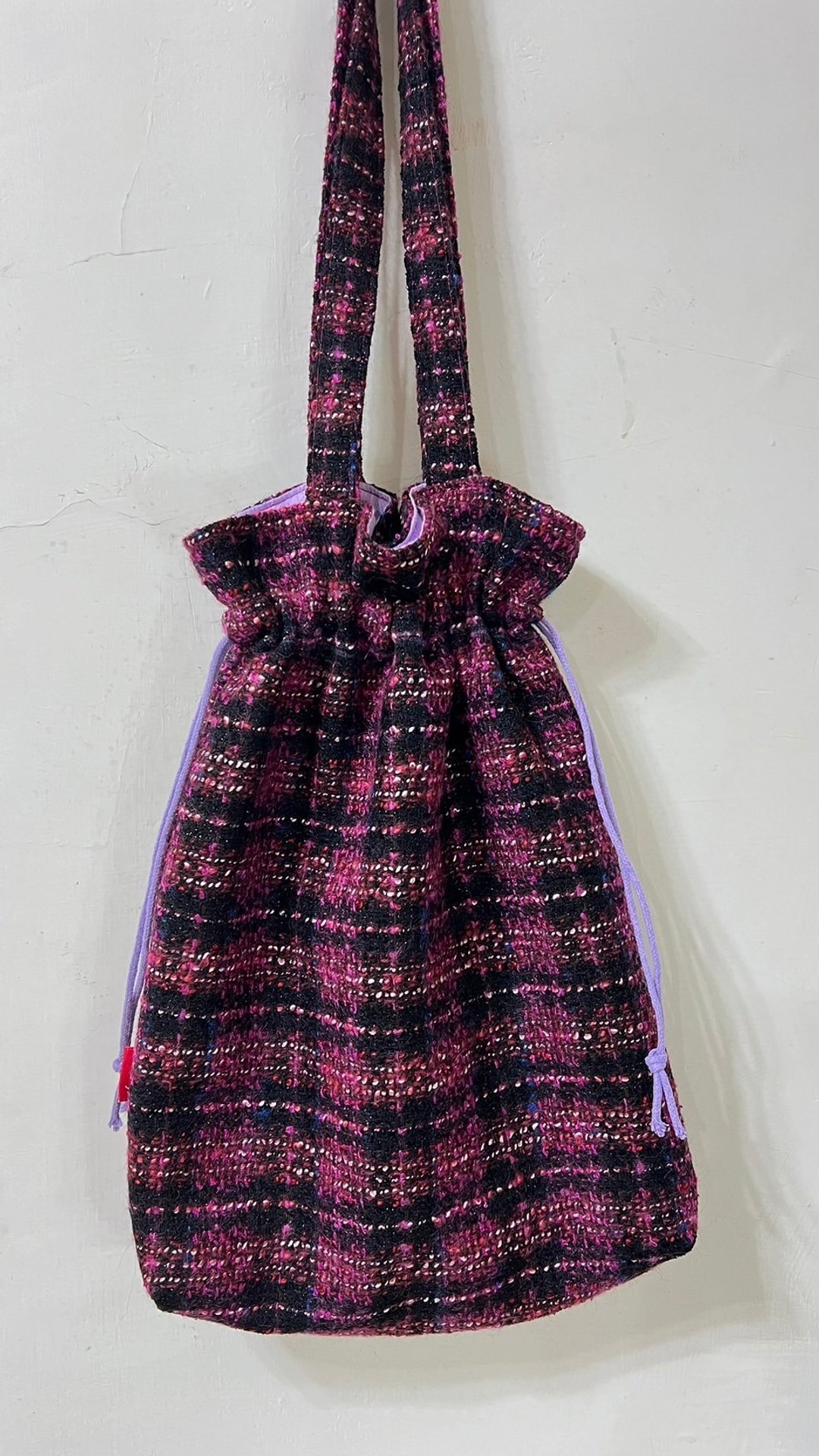 From2j4手工布包_花路肩背包(苏格兰纹软布) - 侧背包/斜挎包 - 棉 紫色