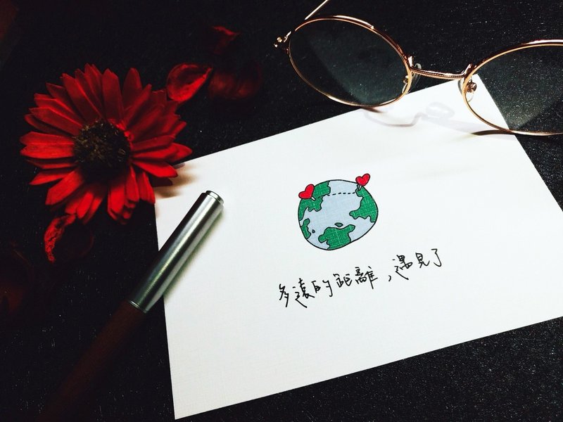 暖心篇-明信片-相遇的那一刻 - 卡片/明信片 - 纸 卡其色