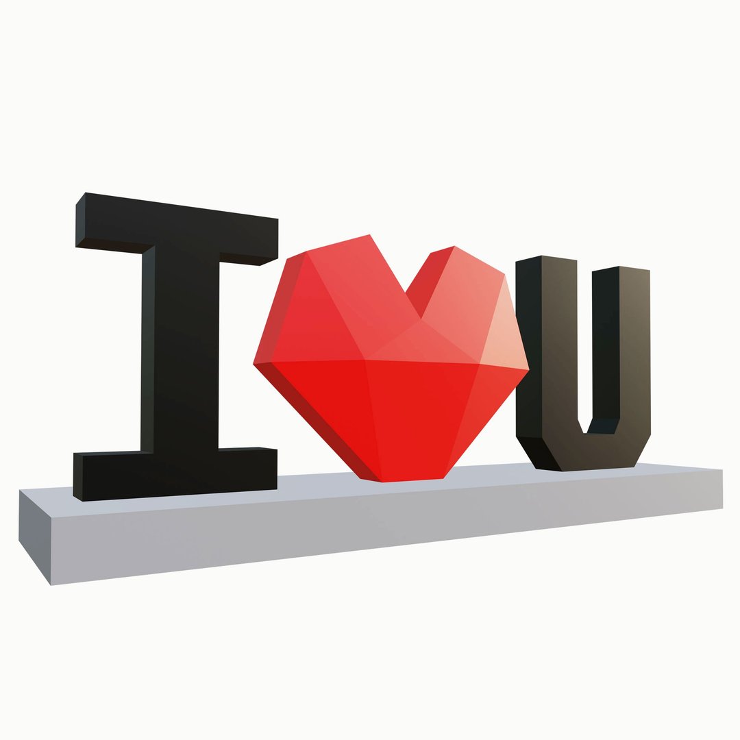 DIY I love You 3D Text Papercraft Printable PDF - 手工艺教程/工具书 - 其他材质 