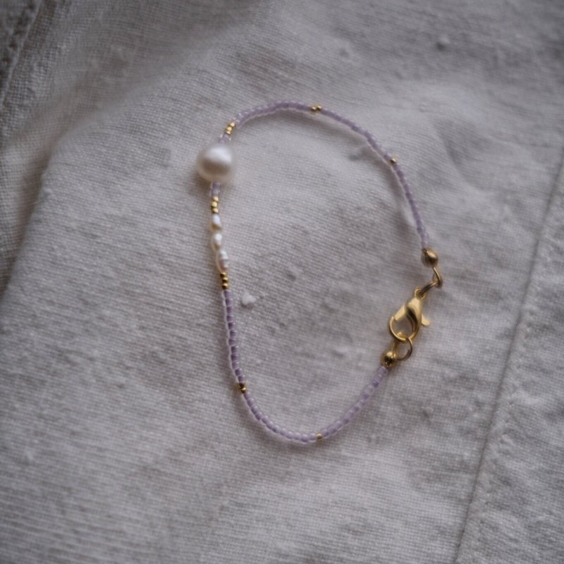 绝版 / 贝贝 / 手链 日本珠 淡水珍珠 双圈串珠 - 手链/手环 - 玻璃 