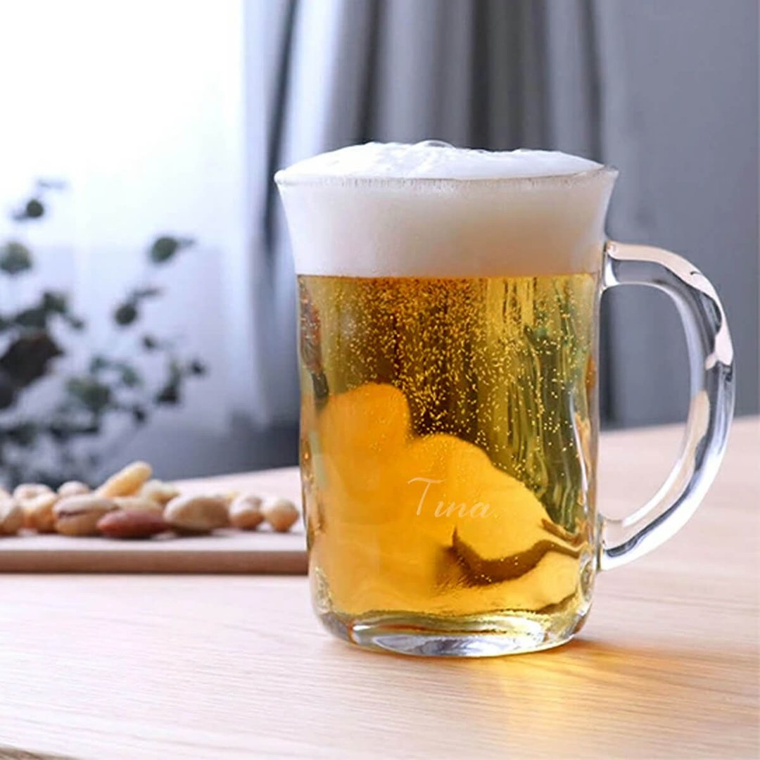 310cc【日本Aderia】石冢硝子手捻仿陶爸爸啤酒杯 - 酒杯/酒器 - 玻璃 橘色