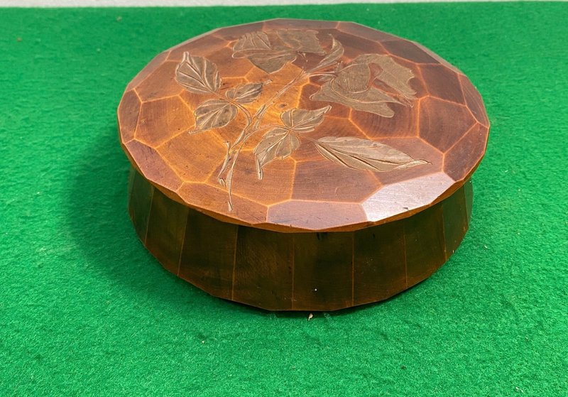 复古圆形木盒纪念品记忆宝藏饰品硬木箱 - 纸盒/包装盒 - 木头 咖啡色