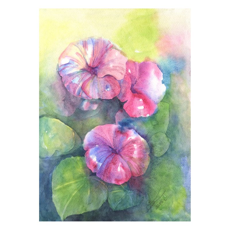 原创水彩画现代绘画精致花卉艺术 37x27cm - 插画/绘画/写字 - 纸 多色