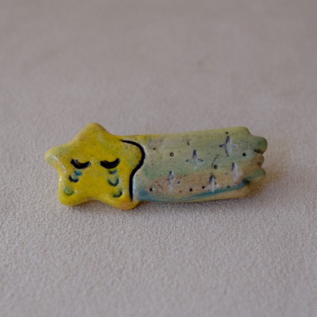 Suànn-Sian . 哭泣流星 | 别针 小胸针 - 胸针 - 陶 多色