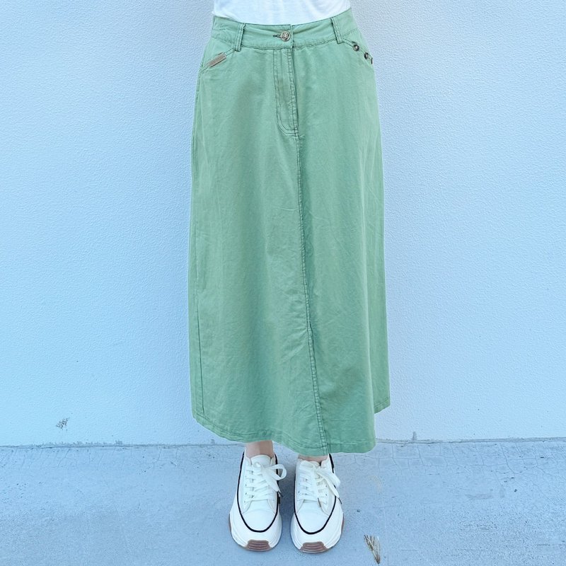 Hana Mokuba 后松紧腰前开岔长裙 - 裙子 - 其他材质 