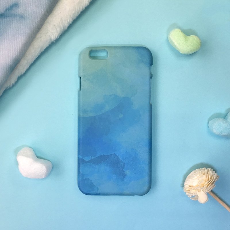 水彩地球-iPhone(i5.i6s,i6splus)/Android(Samsung三星, HTC, Sony)原创手机壳/保护套/可定制/圣诞节礼物 - 手机壳/手机套 - 塑料 蓝色