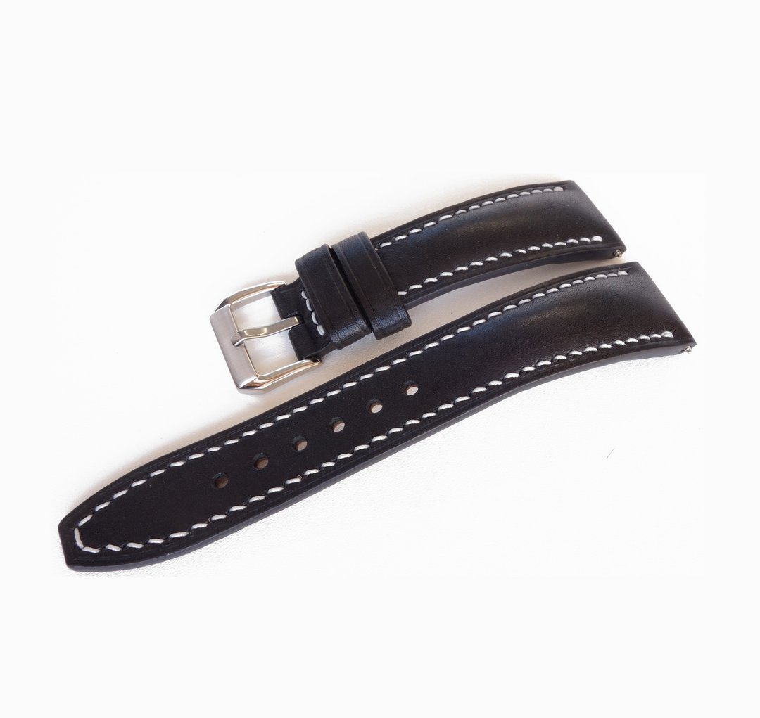 Watch Strap Black, genuine leather, watchband 22mm - 表带 - 真皮 黑色
