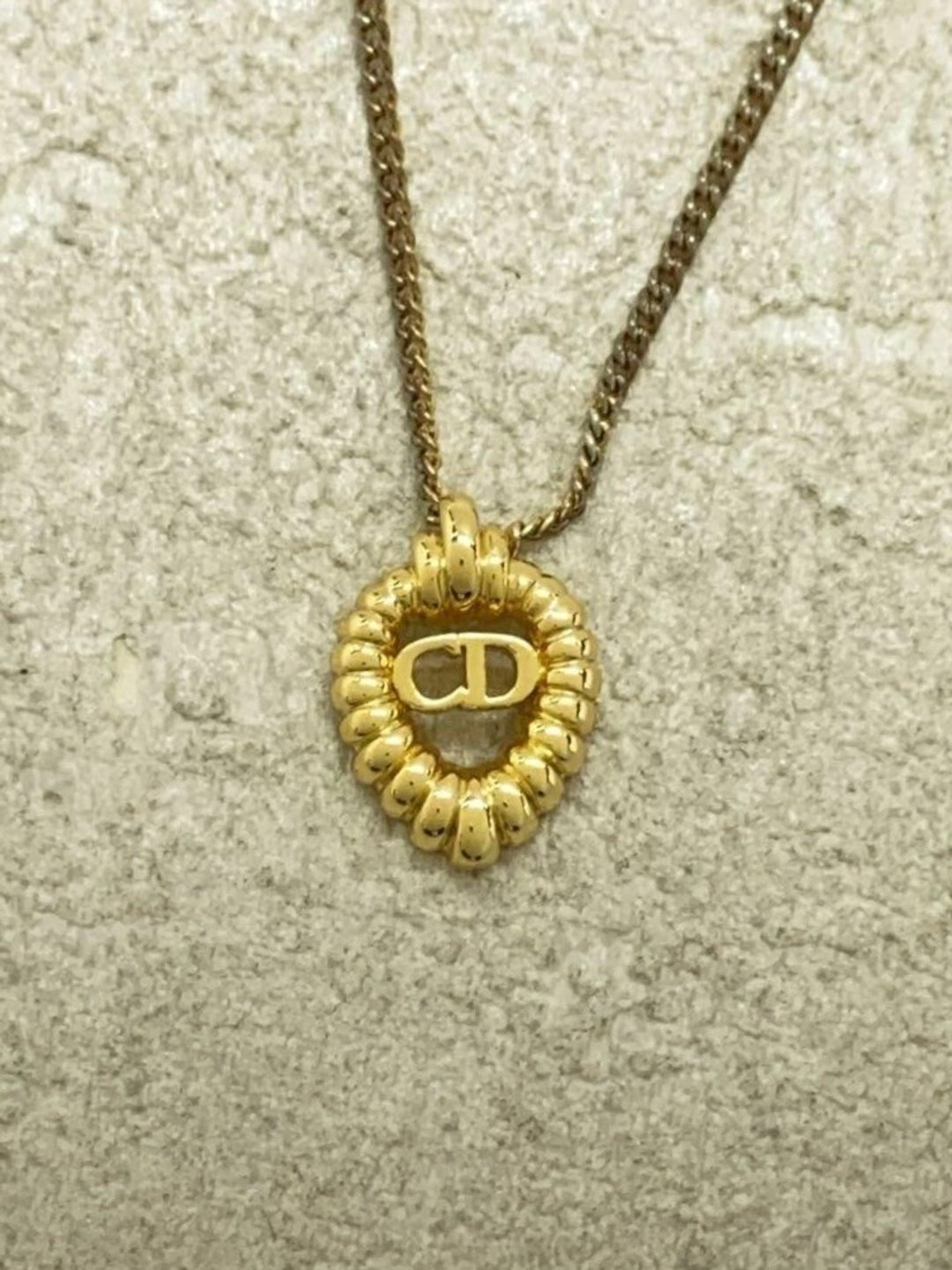【特选货品】Dior简约金色Logo复古vintage颈链项链首饰品礼物 - 项链 - 其他金属 金色