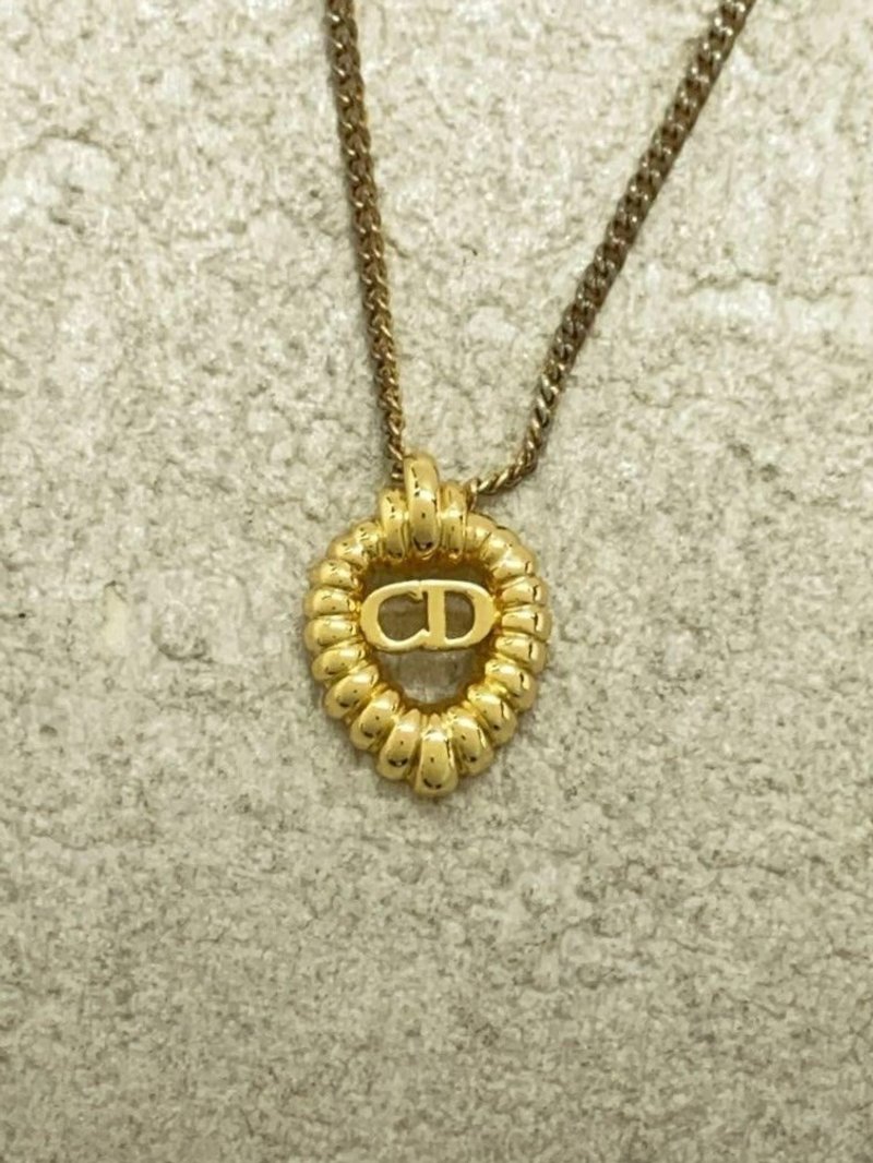 【特选货品】Dior简约金色Logo复古vintage颈链项链首饰品礼物 - 项链 - 其他金属 金色