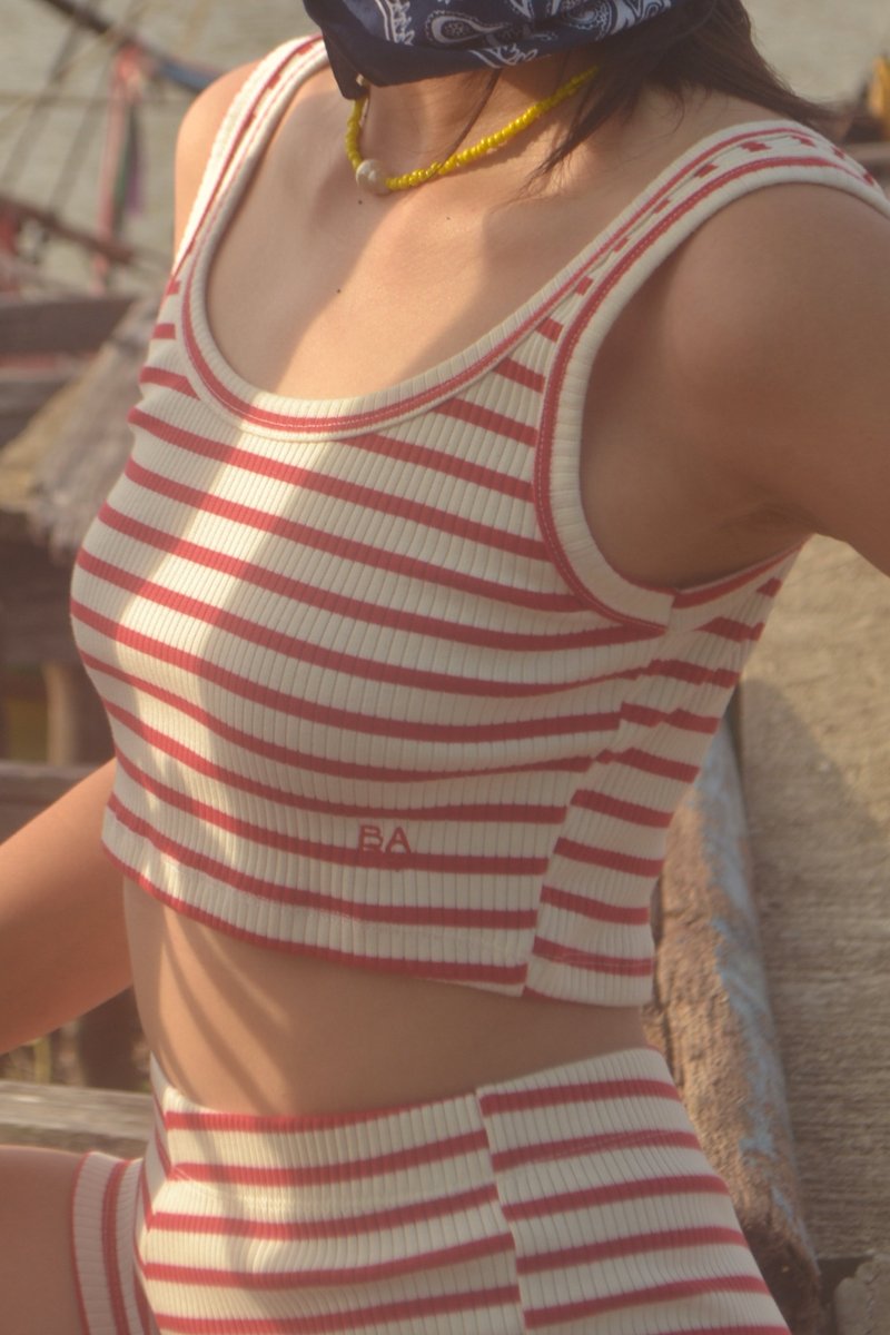 Bayday l AM.PM. CROP TANK TOP l Red - 女装上衣 - 其他材质 
