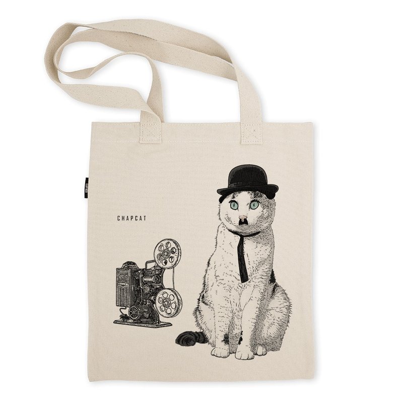 凡物制/AMO 原创文艺猫咪单肩\斜挎帆布包-牛筋名猫录系列-卓别林猫（CHAPCAT） - 侧背包/斜挎包 - 棉．麻 