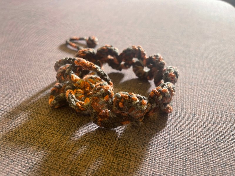 手工编织 复古风贝壳花头带发饰 复古紫红 长度可订造 - 发饰 - 羊毛 多色