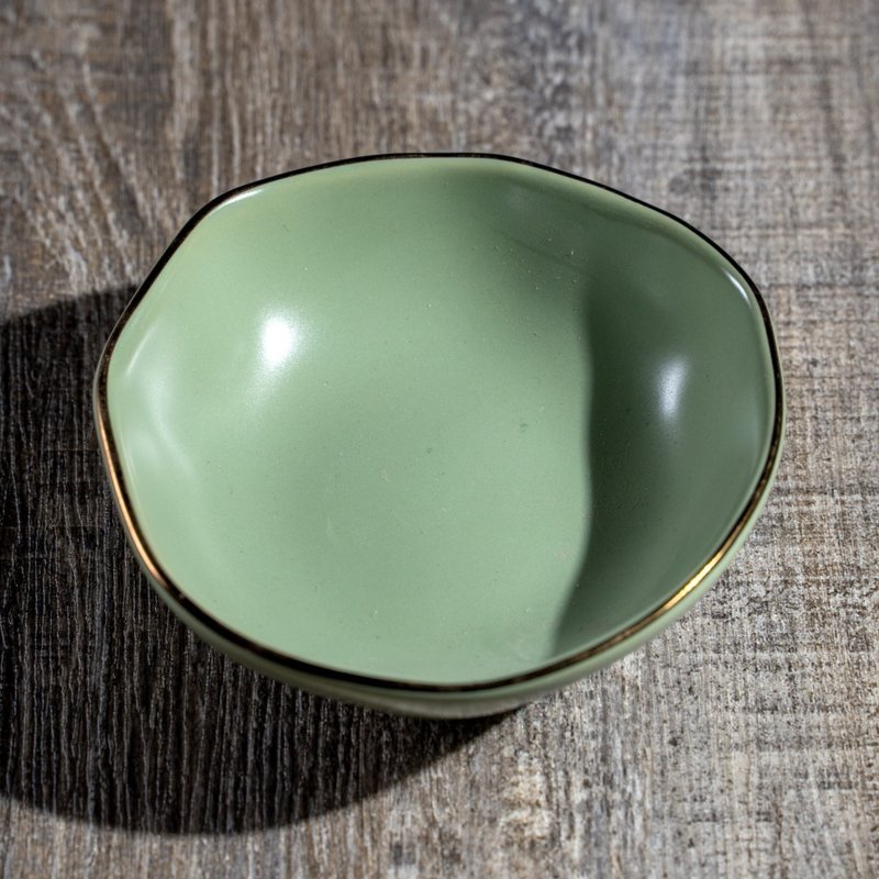 不规则金边接水盘-抹茶绿 - 陶艺 - 陶 