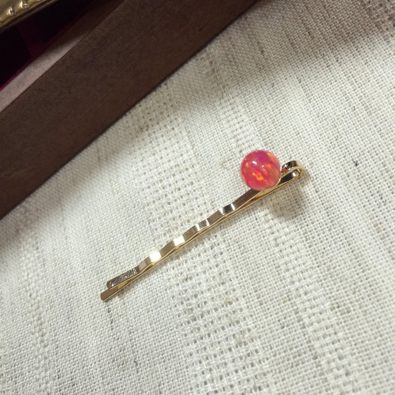 京都蛋白石发夹 - 发饰 - 宝石 粉红色