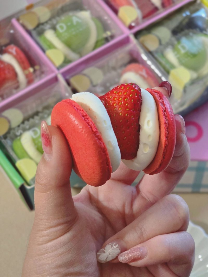 【绮菈可可】草莓马卡龙6入礼盒 两盒包邮 - 蛋糕/甜点 - 新鲜食材 红色