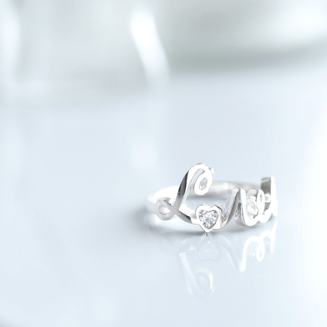 Love White Ring Silver 925 - 戒指 - 其他金属 银色
