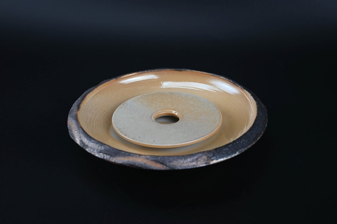 纯瓷 柴烧两件式茶盘 日式茶盘 壶承 陶瓷茶盘【臻麟陶艺】 - 茶具/茶杯 - 瓷 