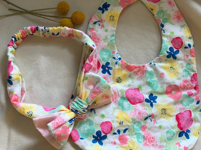 Hanju's羊毛儿。花花世界 发带 围兜兜 口水巾 发饰 儿童发带 - 婴儿饰品 - 棉．麻 粉红色