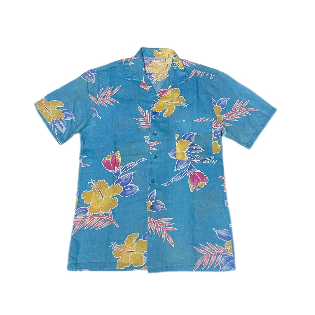 古着80s朱槿彩绘图案夏威夷衬衫 - 男装衬衫 - 棉 多色