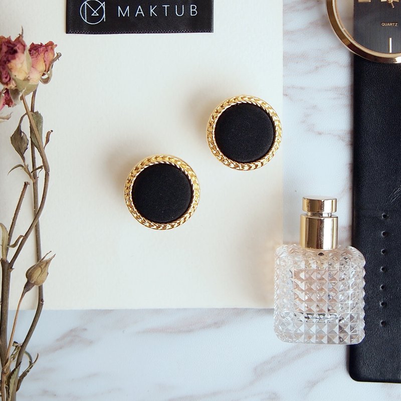 赫本的复古耳环 // 典雅黑 - 耳环/耳夹 - 其他材质 黑色