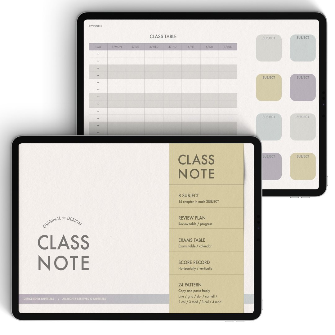 横版课程笔记电子手账笔记iPad Goodnotes Notability学习模板 - 其他数码商品 - 其他材质 