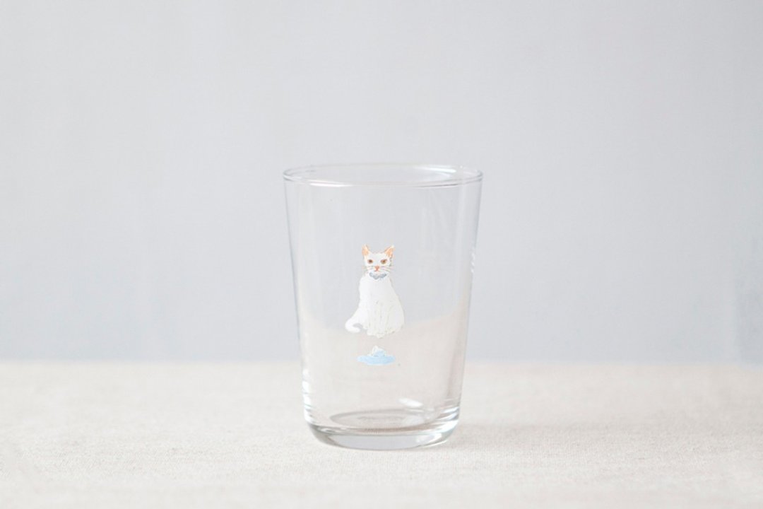 【+t企划】猫狗杯-猫 小Q - 玻璃杯 - 玻璃 透明