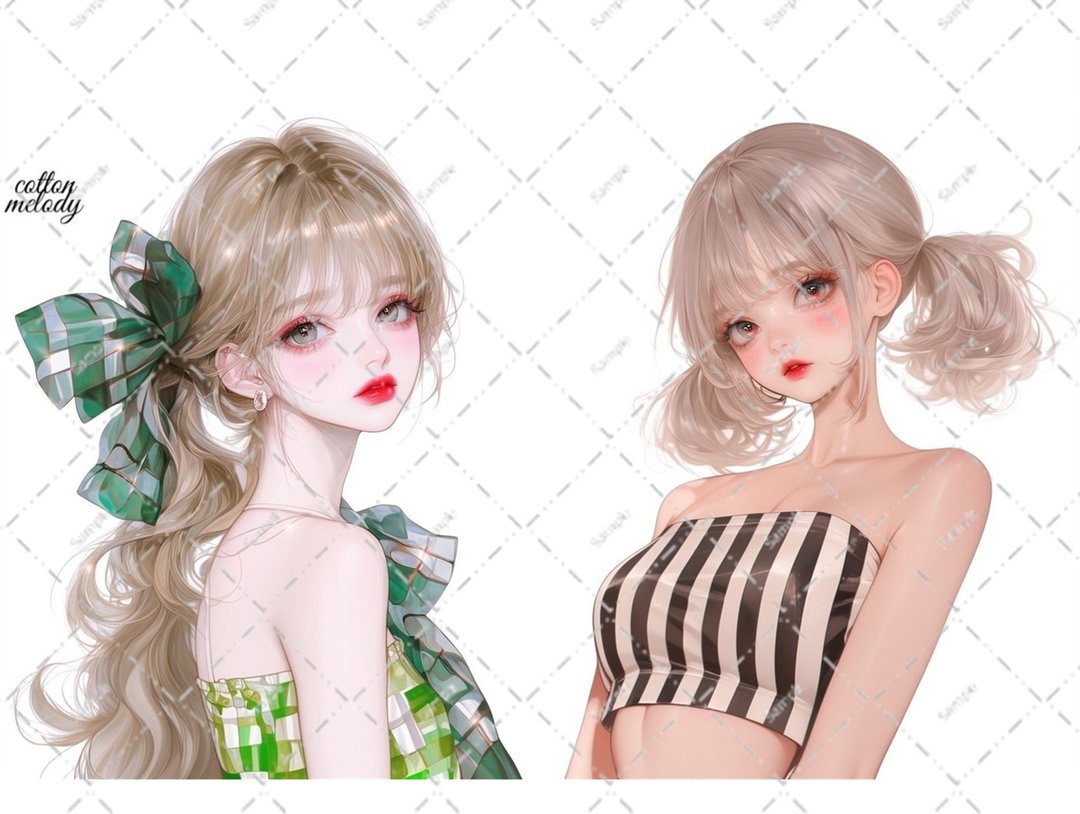 original sticker no.6346 人物贴纸 原创贴纸 人物贴纸 女孩贴纸 原创人物贴纸 - 贴纸 - 纸 