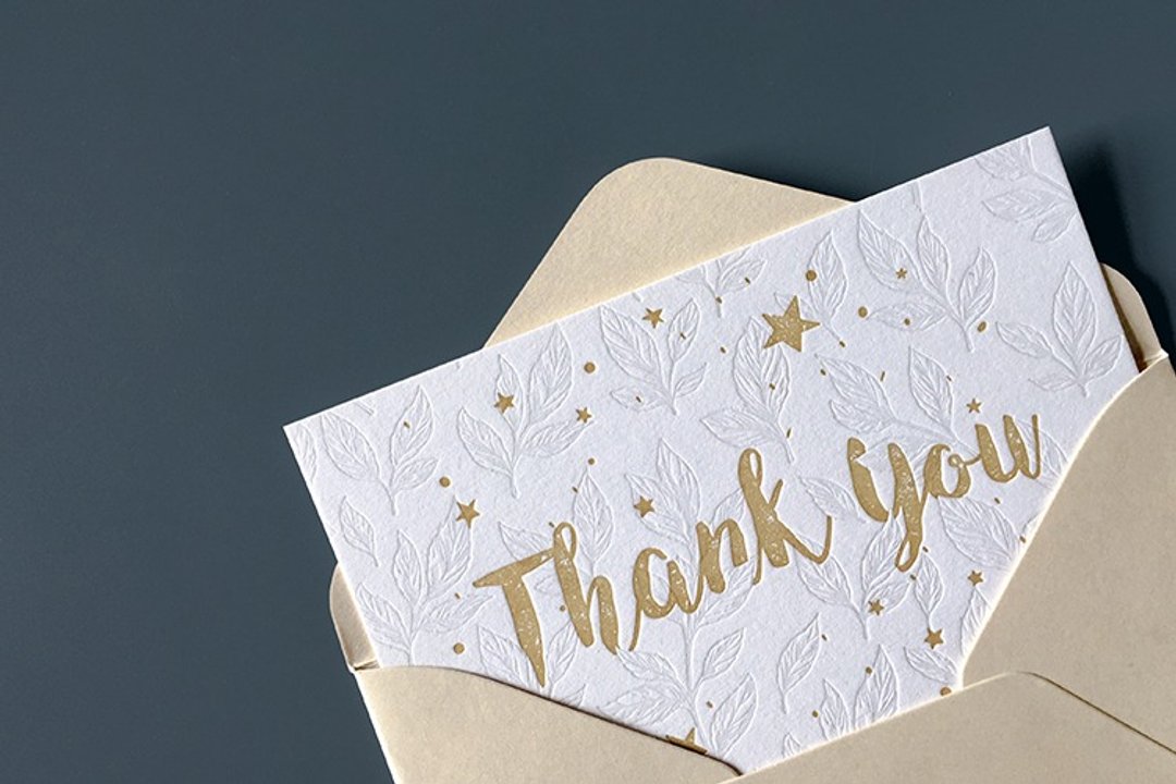 Letterpress活版印刷感謝卡 感恩卡  thankyou card 含信封 - 卡片/明信片 - 纸 