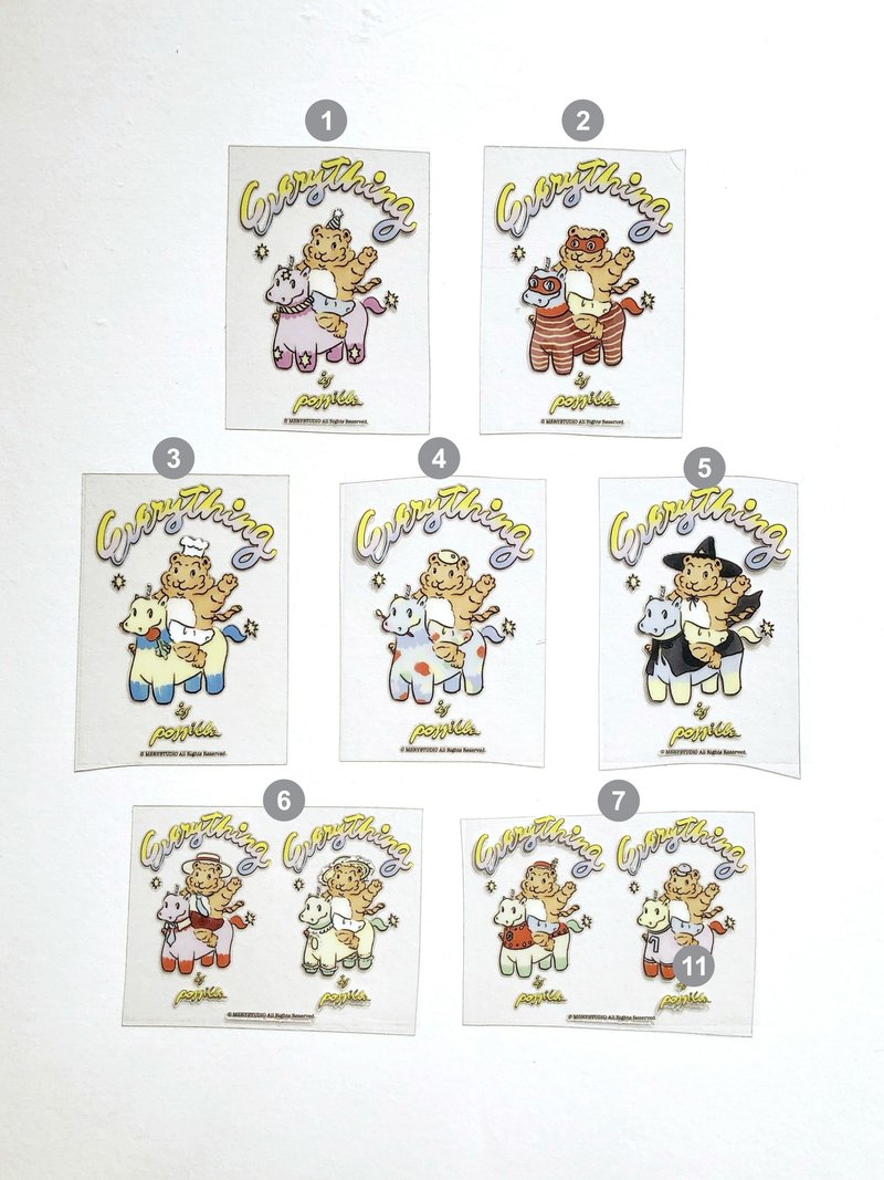 感压防水水晶转印贴纸 | 7款 - 贴纸 - 塑料 多色