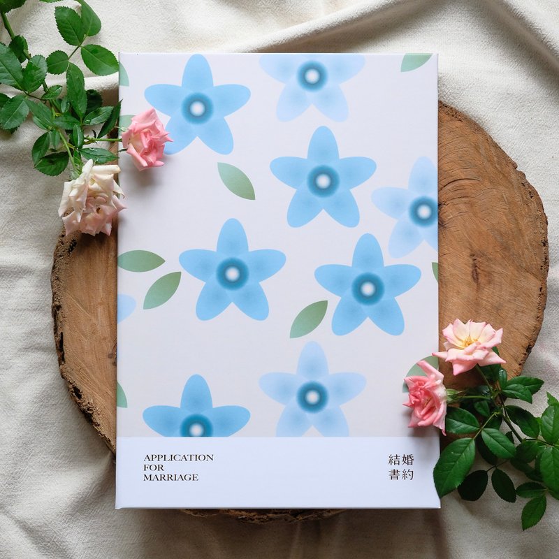 【结婚书约】天蓝尖瓣木 烫金结婚书约 套组 Design by Tinne Hsu - 婚礼誓言书 - 纸 