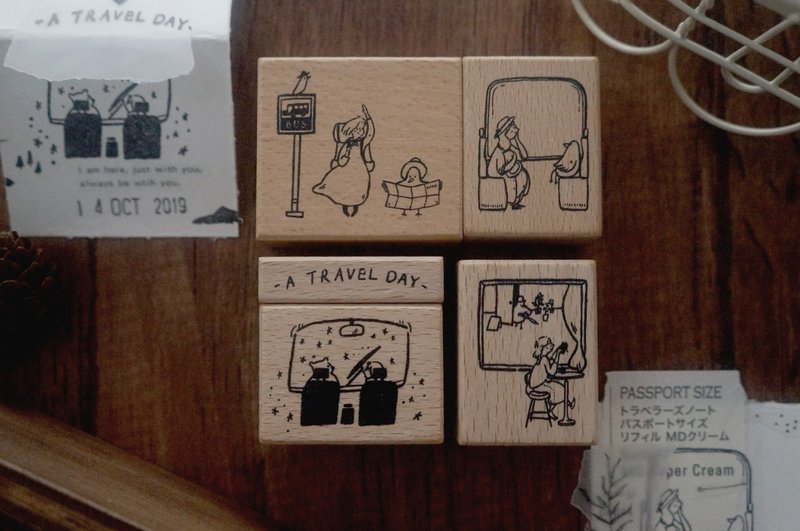 A TRAVEL DAY _ 木头印章 - 印章/印台 - 木头 咖啡色
