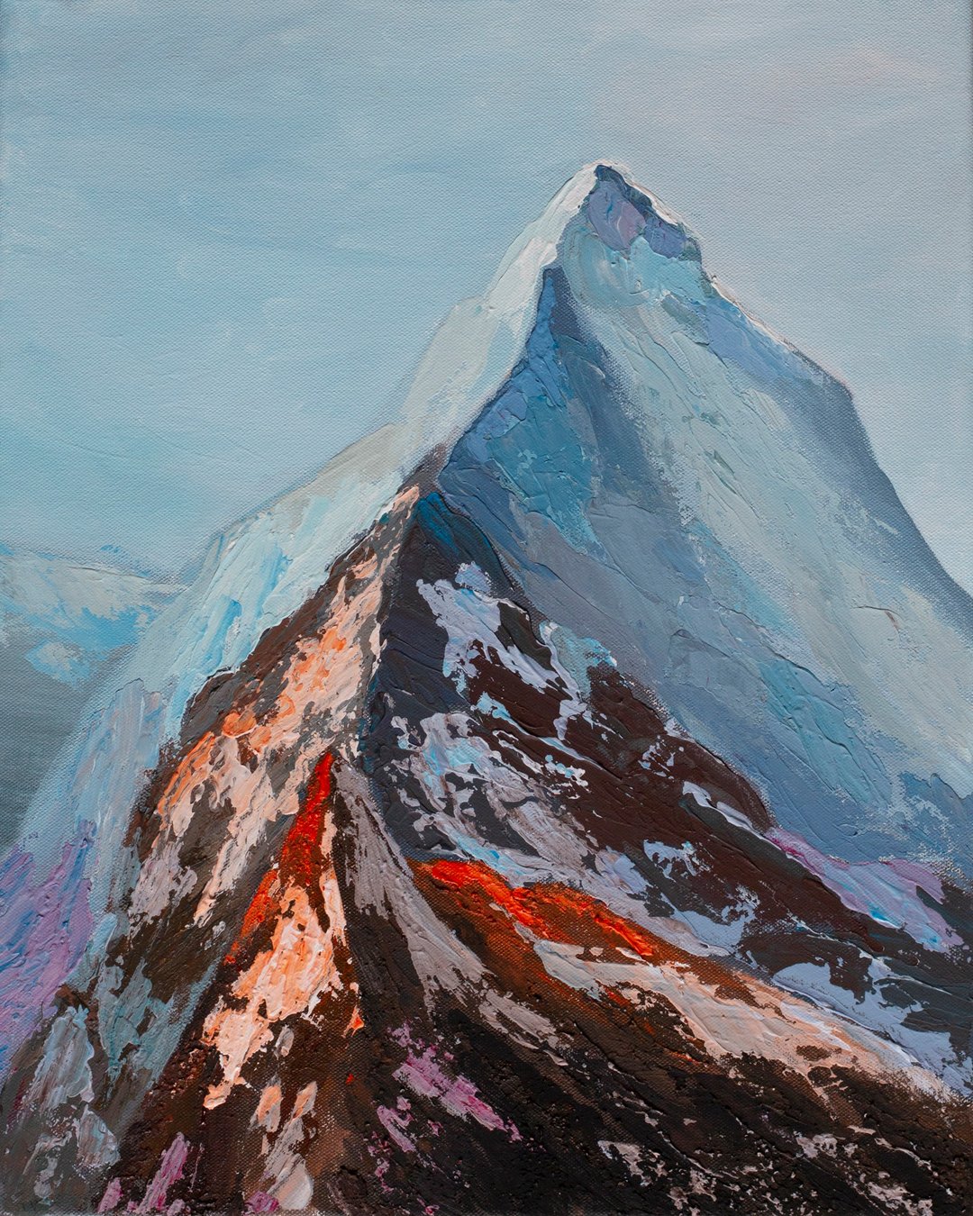 抽象主义。压克力。在画布上绘画。原来的。山脉。岩石。喜马拉雅山 - 海报/装饰画/版画 - 压克力 蓝色
