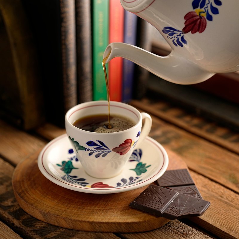 比利时Boch手绘Boerenbont 'Audrey'茶杯组/咖啡杯组/老件 - 茶具/茶杯 - 瓷 多色