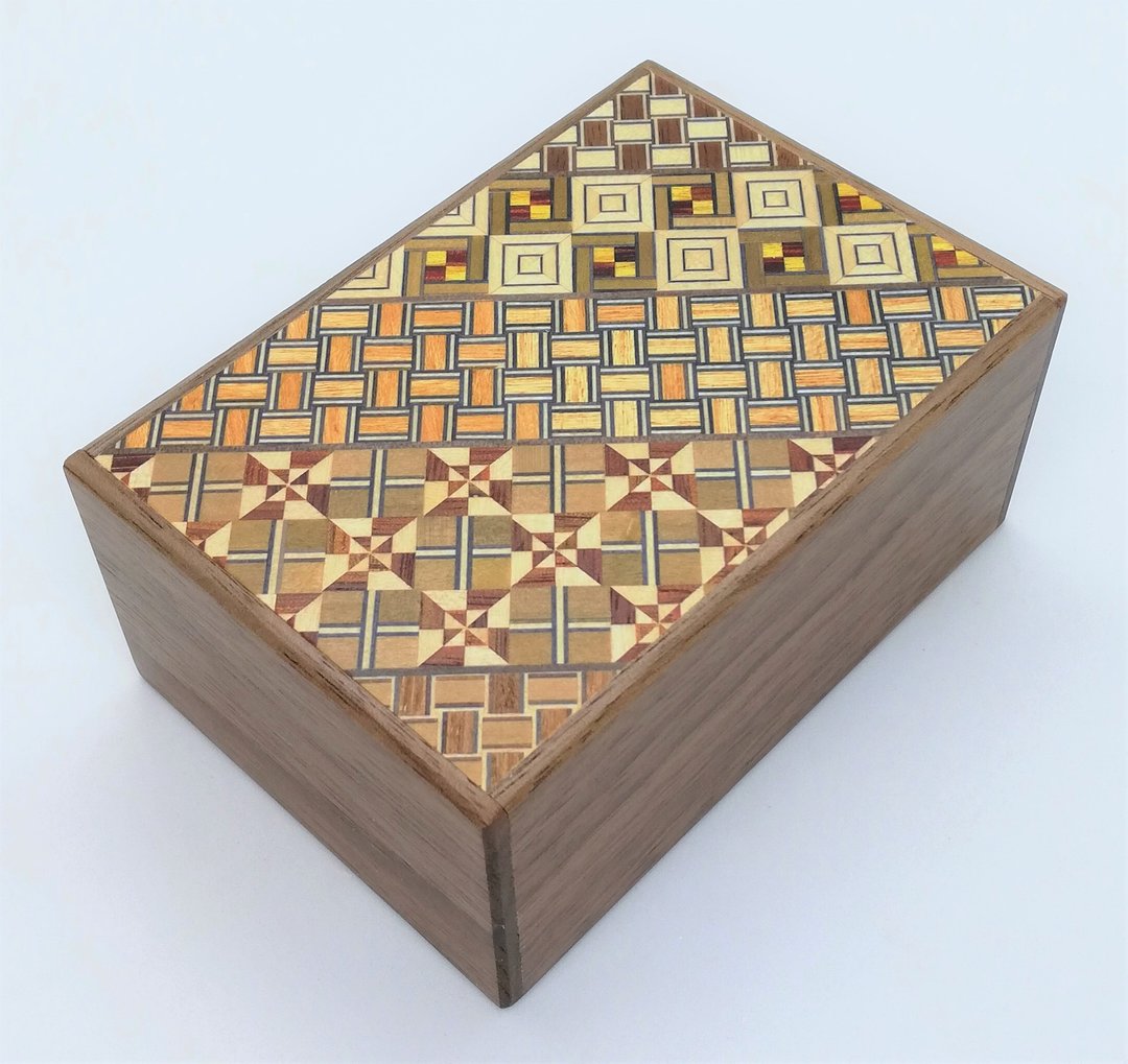 4 sun 14 steps Yosegi/Walnut wood Japanese puzzle box Karakuri Himitsubako Japan - 其他 - 木头 