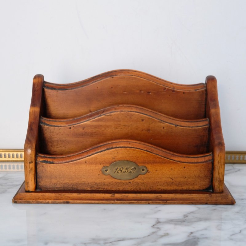 瑞士复古木制信件架 - 摆饰 - 木头 咖啡色