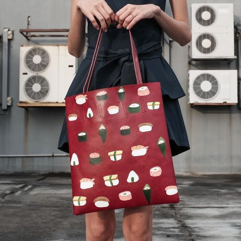 Sushi Tote Bag - 手提包/手提袋 - 真皮 红色