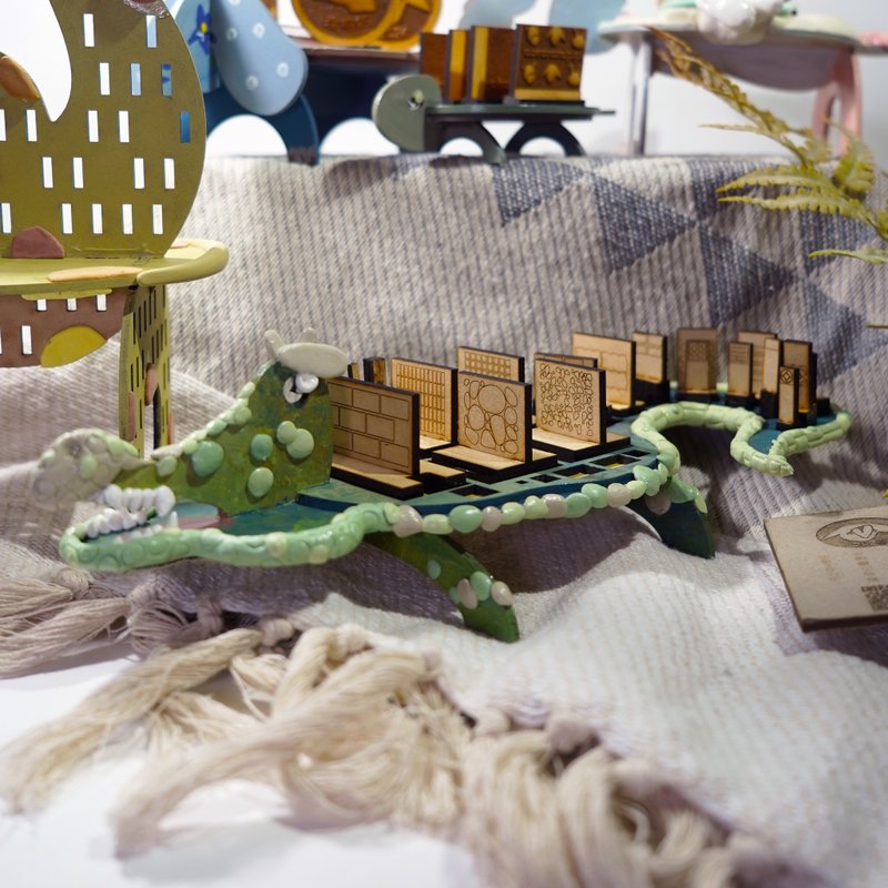 DIY手作 动物系列 - 鳄鱼印章架 手作材料包 - 其他 - 木头 